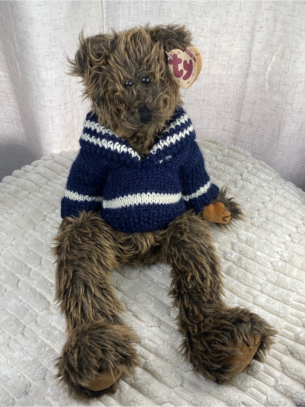 Vintage Ty Attic Treasures Copperfield Jointed Teddy Bear Sweater
